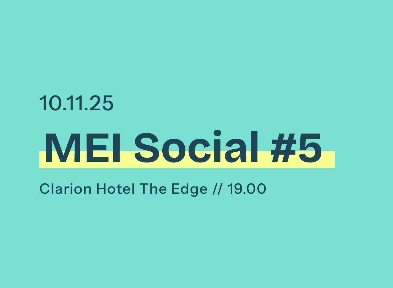 Velkommen til MEI Social #5 / 10. november 2025